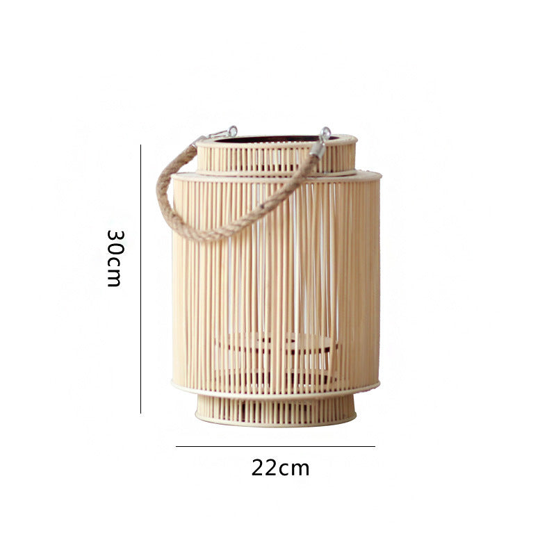 Decorative Rattan Lantern Nature Large | High & Bury