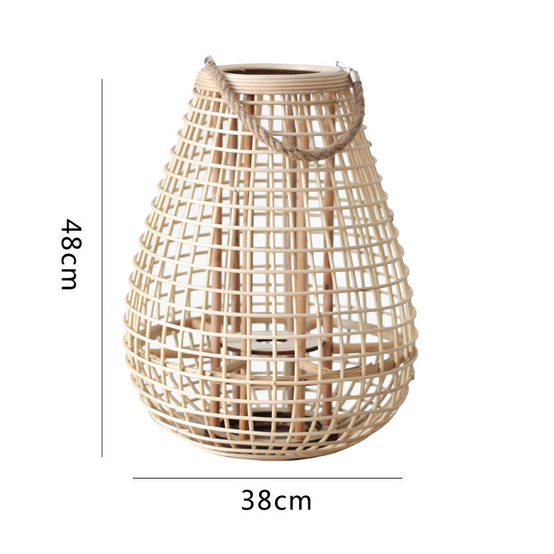 Decorative Rattan Lantern with Carry Handle | High & Bury