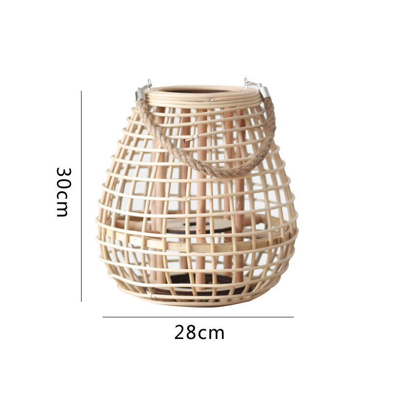 Decorative Rattan Lantern with Carry Handle | High & Bury