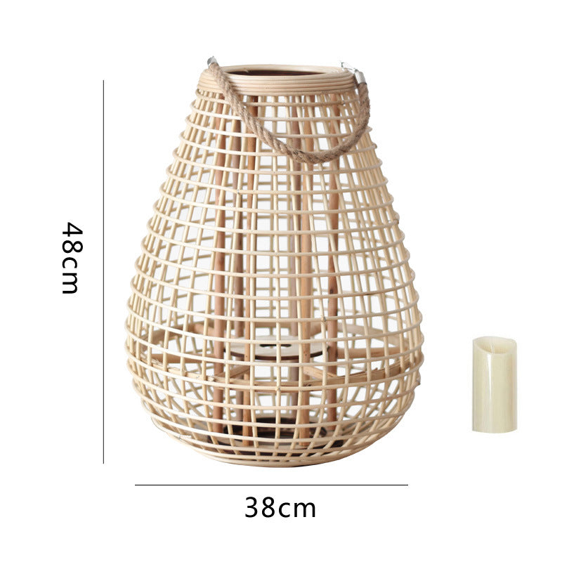 Decorative Rattan Lantern with Carry Handle | High & Bury