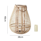 Decorative Rattan Lantern with Carry Handle | High & Bury