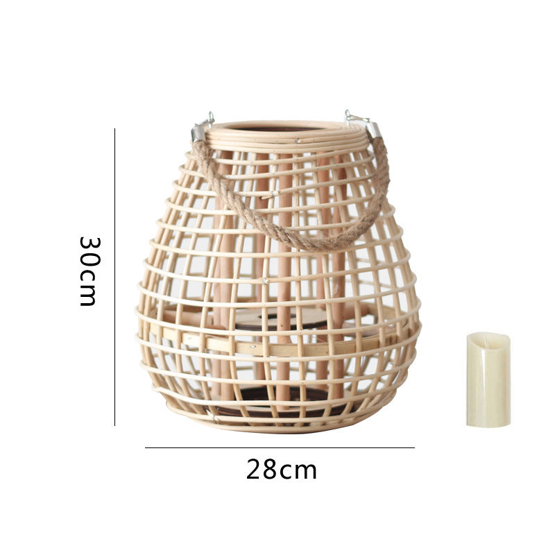 Decorative Rattan Lantern with Carry Handle | High & Bury