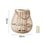 Decorative Rattan Lantern with Carry Handle | High & Bury