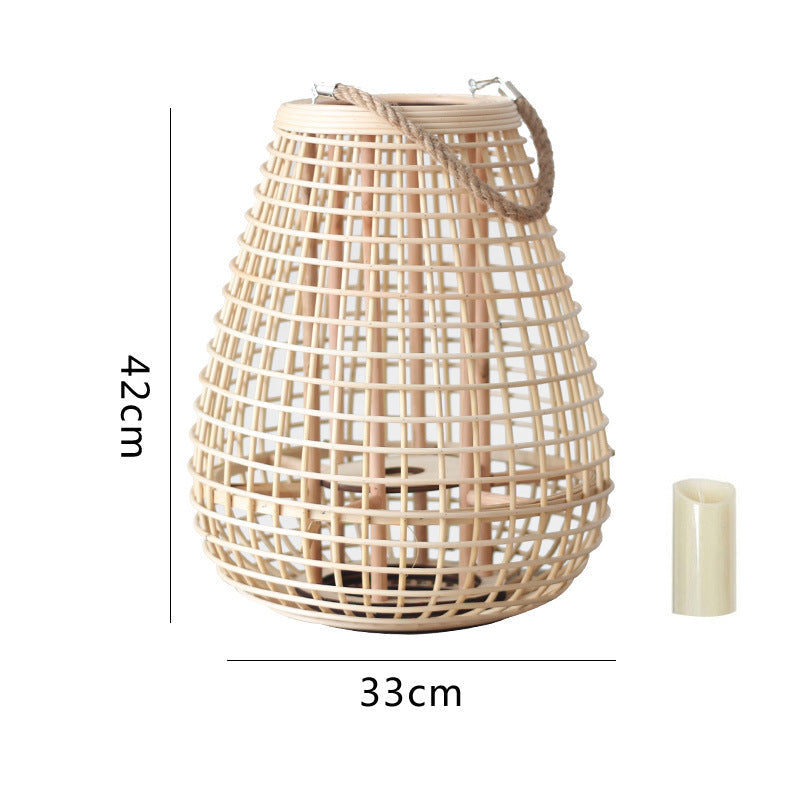 Decorative Rattan Lantern with Carry Handle | High & Bury