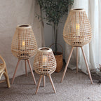 Decorative Rattan Lantern with Carry Handle | High & Bury