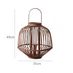 Decorative Rattan Lantern Woven Natural Fiber Glass | High & Bury