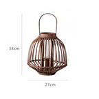 Decorative Rattan Lantern Woven Natural Fiber Glass | High & Bury