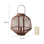 Decorative Rattan Lantern Woven Natural Fiber Glass | High & Bury