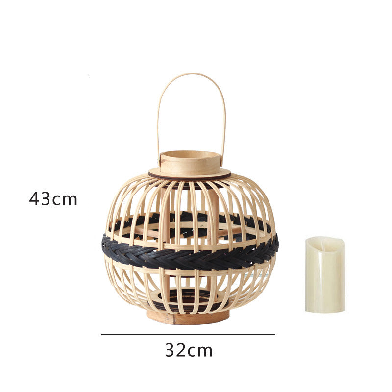 Decorative Rattan Lantern Woven Natural Fiber | High & Bury