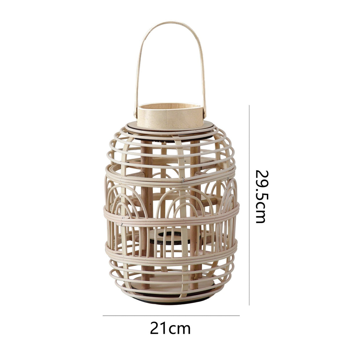 Decorative Rattan Lantern Woven Natural Fiber LED Illuminated | High & Bury