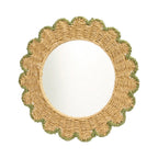 Decorative Round Wall Mirror with Natural Rattan Frame | High & Bury