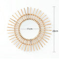 Decorative Round Wall Mirror with Natural Rattan Frame | High & Bury