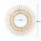 Decorative Round Wall Mirror with Natural Rattan Frame | High & Bury