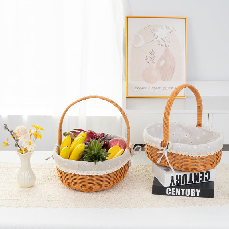 Decorative Round Woven Basket | High & Bury
