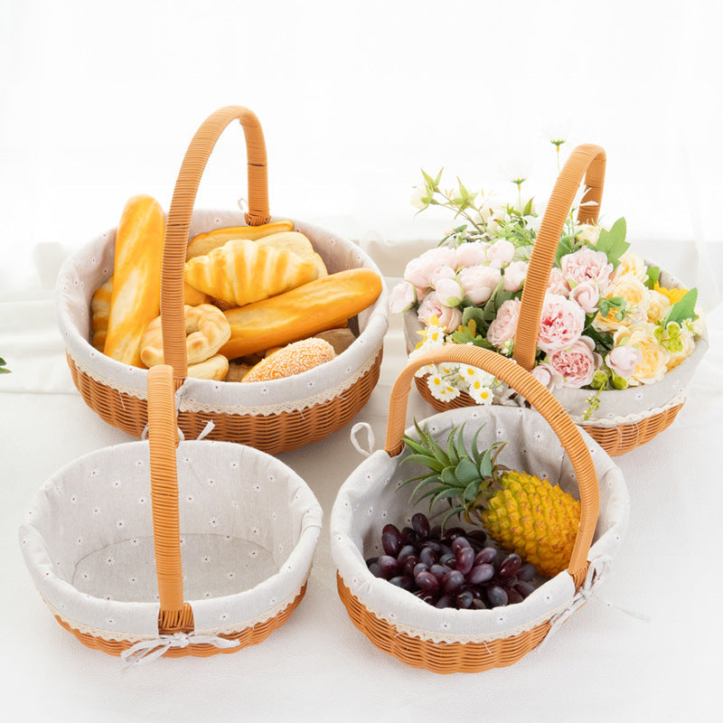 Decorative Round Woven Basket | High & Bury