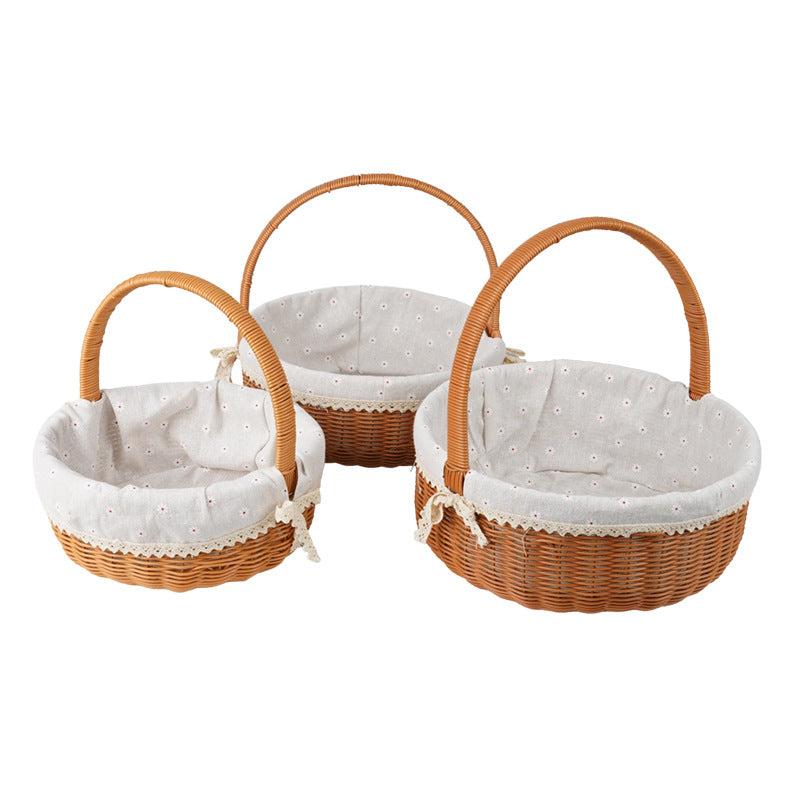 Decorative Round Woven Basket | High & Bury