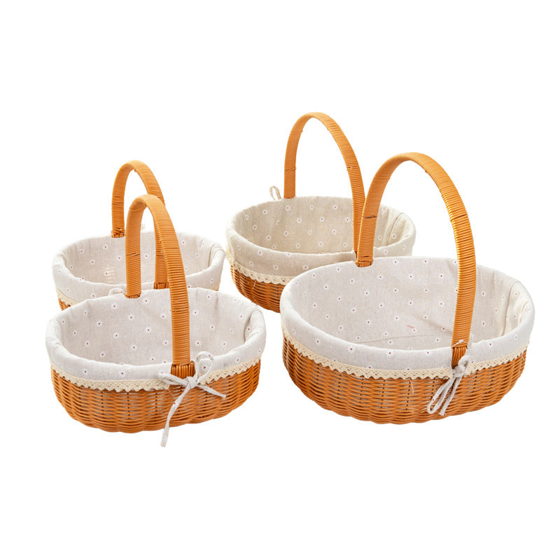 Decorative Round Woven Basket | High & Bury
