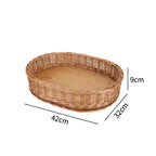 Decorative Round Woven Basket with Wooden Base | High & Bury