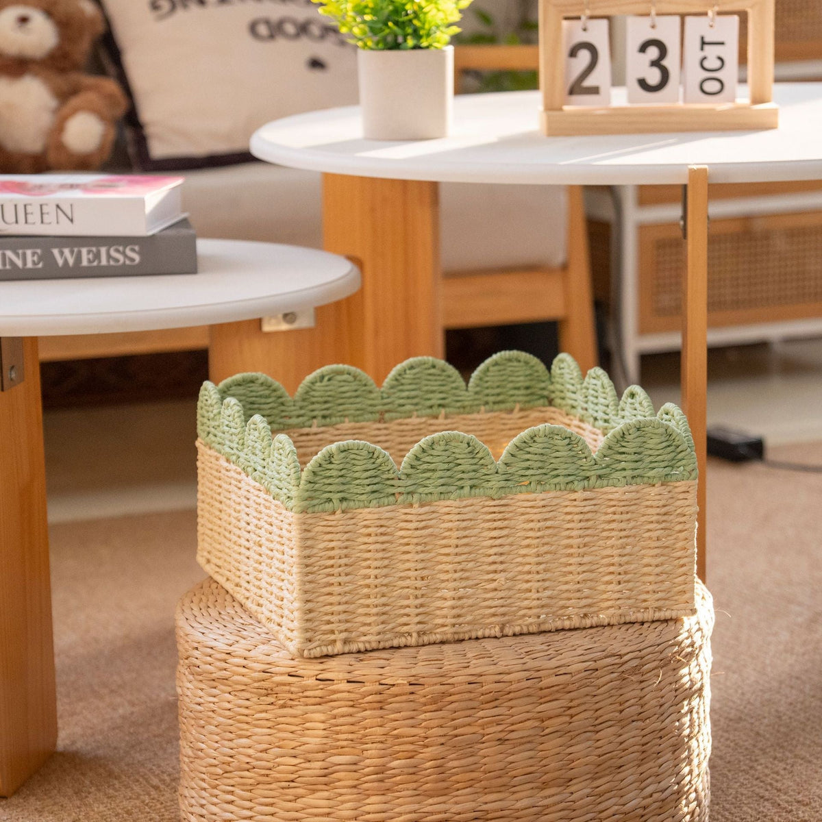 Decorative Scalloped Storage Basket | High & Bury