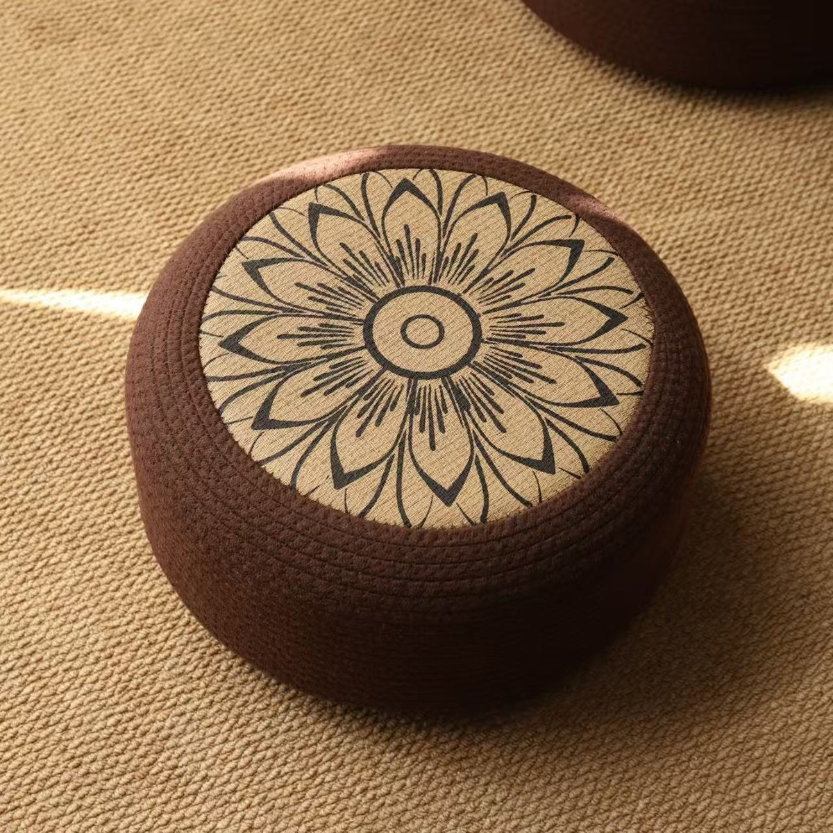 Decorative Seating Pouf with Stylish Floral Design | High & Bury