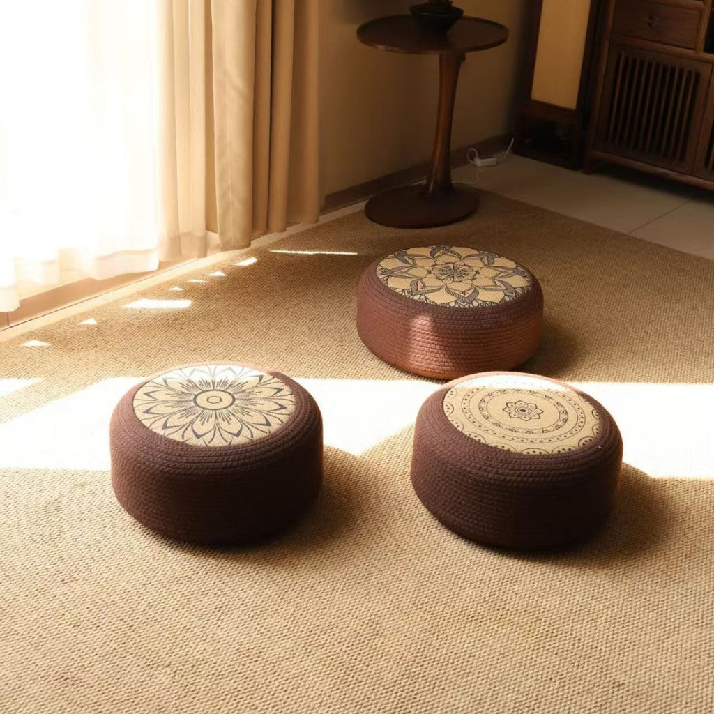 Decorative Seating Pouf with Stylish Floral Design | High & Bury
