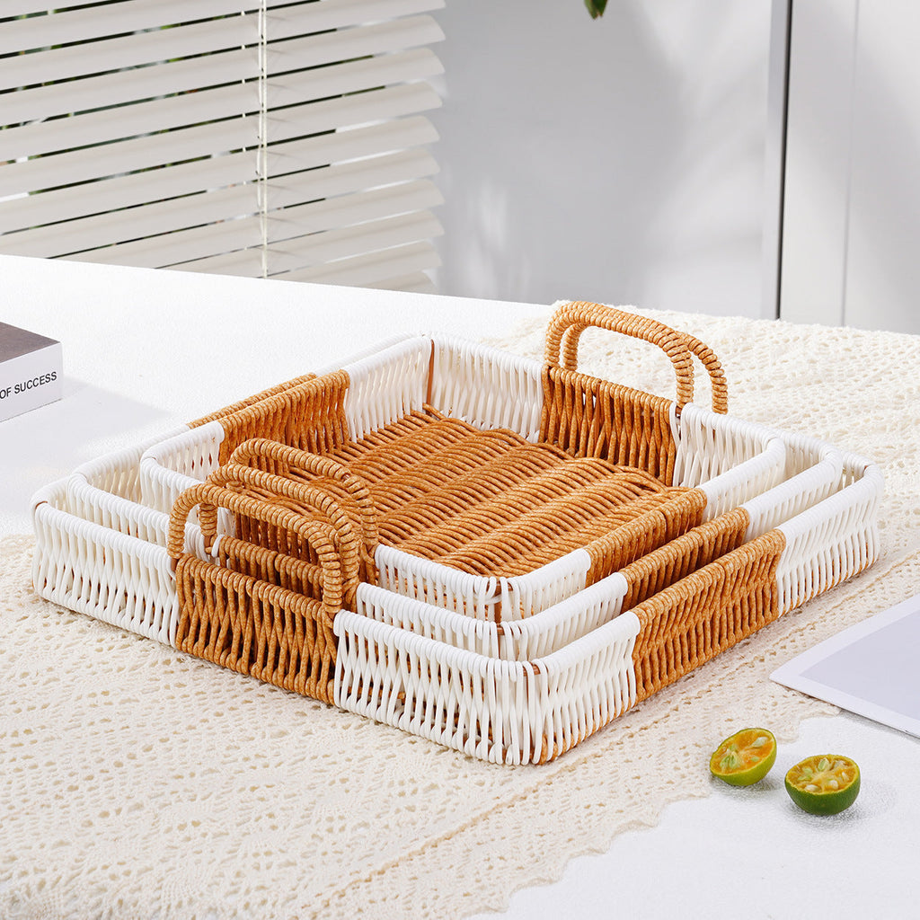 Decorative Serving Tray Yellow White | High & Bury