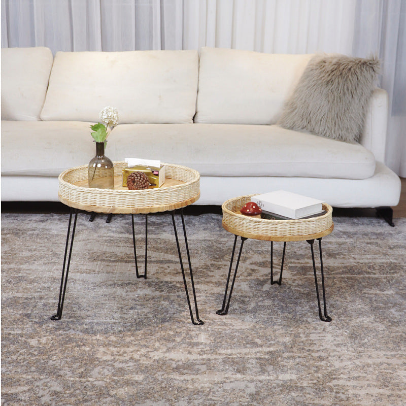 Decorative Side Table made of Braided Material | High & Bury