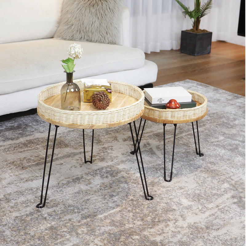 Decorative Side Table made of Braided Material | High & Bury