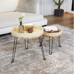 Decorative Side Table made of Braided Material | High & Bury