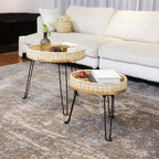 Decorative Side Table made of Braided Material | High & Bury