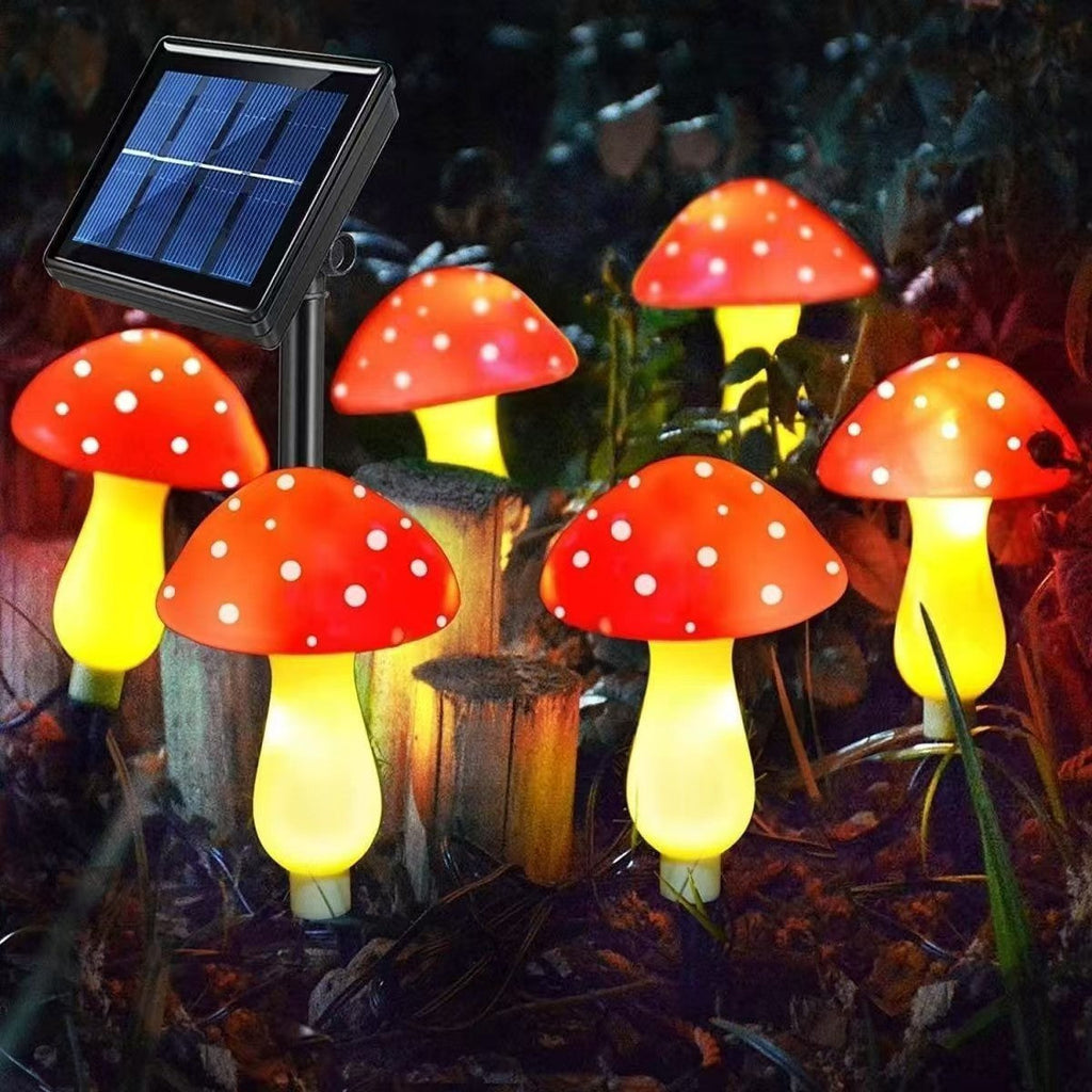Decorative Solar Mushroom Garden Stake Lights | High & Bury