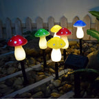 Decorative Solar Mushroom Garden Stake Lights | High & Bury