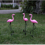 Decorative Solar-Powered Flamingo Garden Stake with Adjustable Tray and Spike Attachment | High & Bury