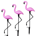 Decorative Solar-Powered Flamingo Garden Stake with Adjustable Tray and Spike Attachment | High & Bury