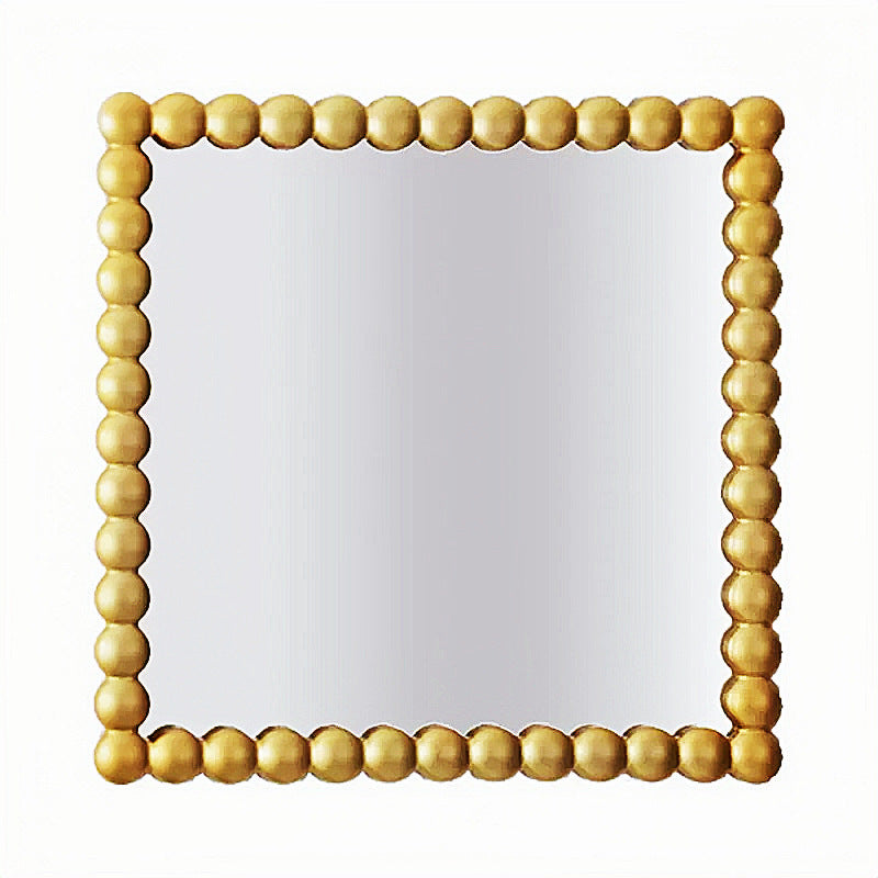 Decorative Square Wall Mirror with Beaded Frame | High & Bury