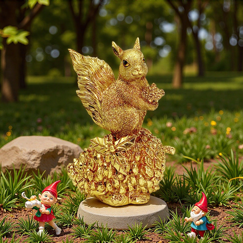 Decorative Squirrel Sculpture on a Pine Cone | High & Bury