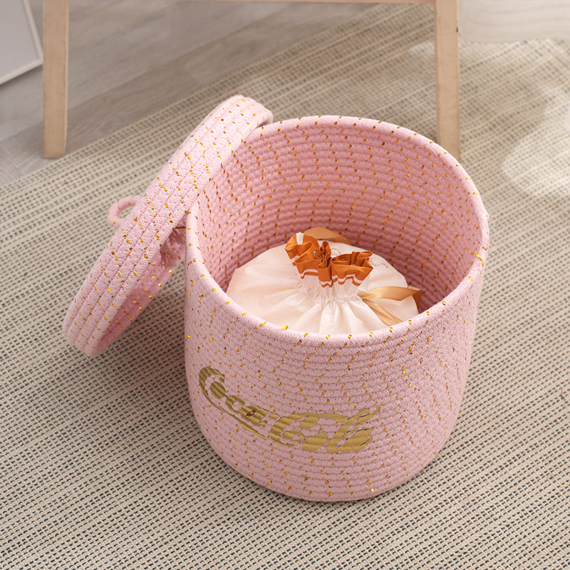 Decorative Storage Basket Cotton Textile | High & Bury