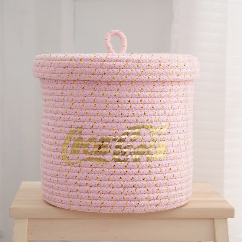 Decorative Storage Basket Cotton Textile | High & Bury