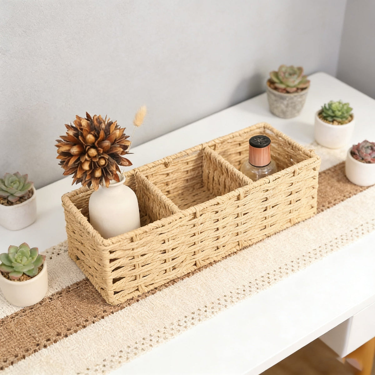 Decorative Storage Basket Gray Brown | High & Bury