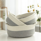 Decorative Storage Basket Gray Khaki | High & Bury