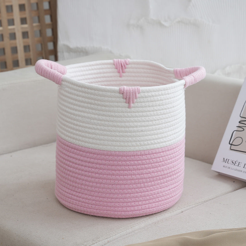 Decorative Storage Basket Light Grey Pink | High & Bury