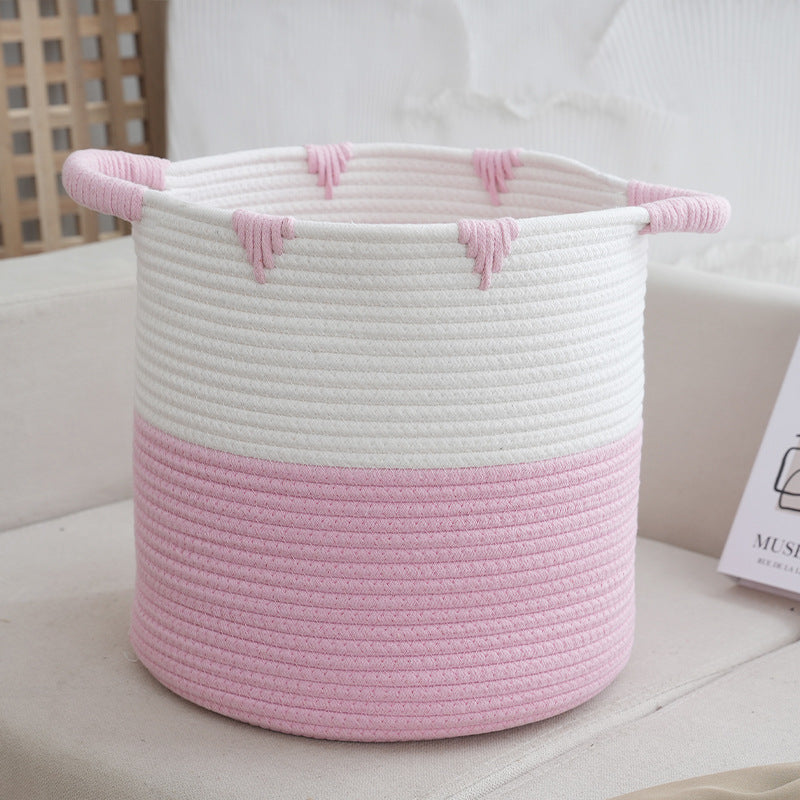 Decorative Storage Basket Light Grey Pink | High & Bury