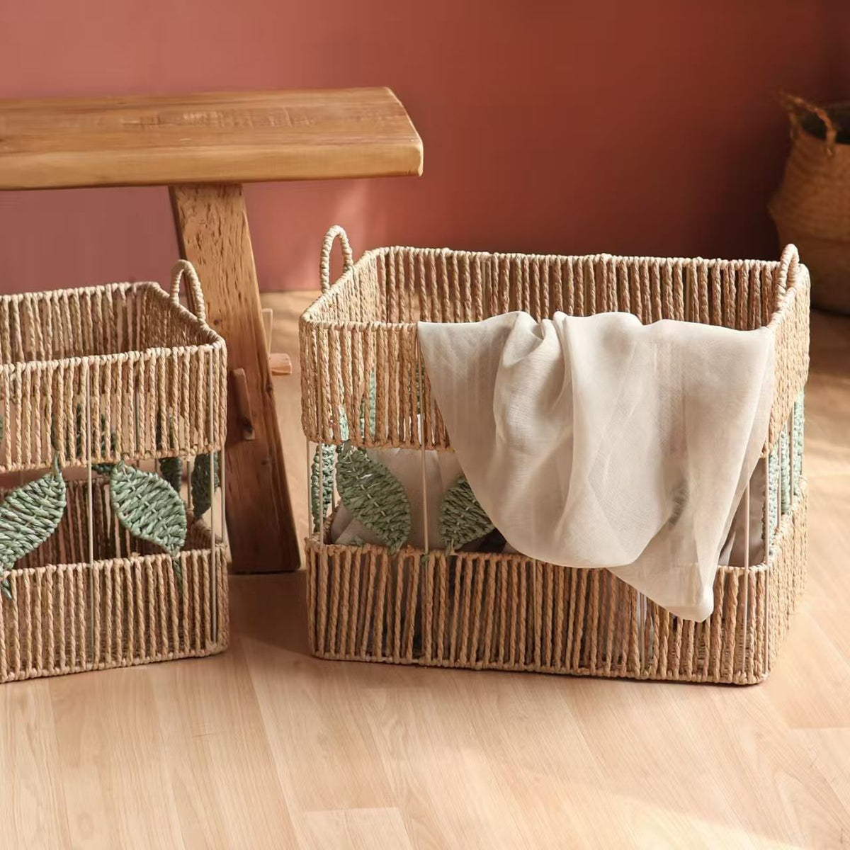 Decorative Storage Basket made of Natural Material Soft Textile | High & Bury
