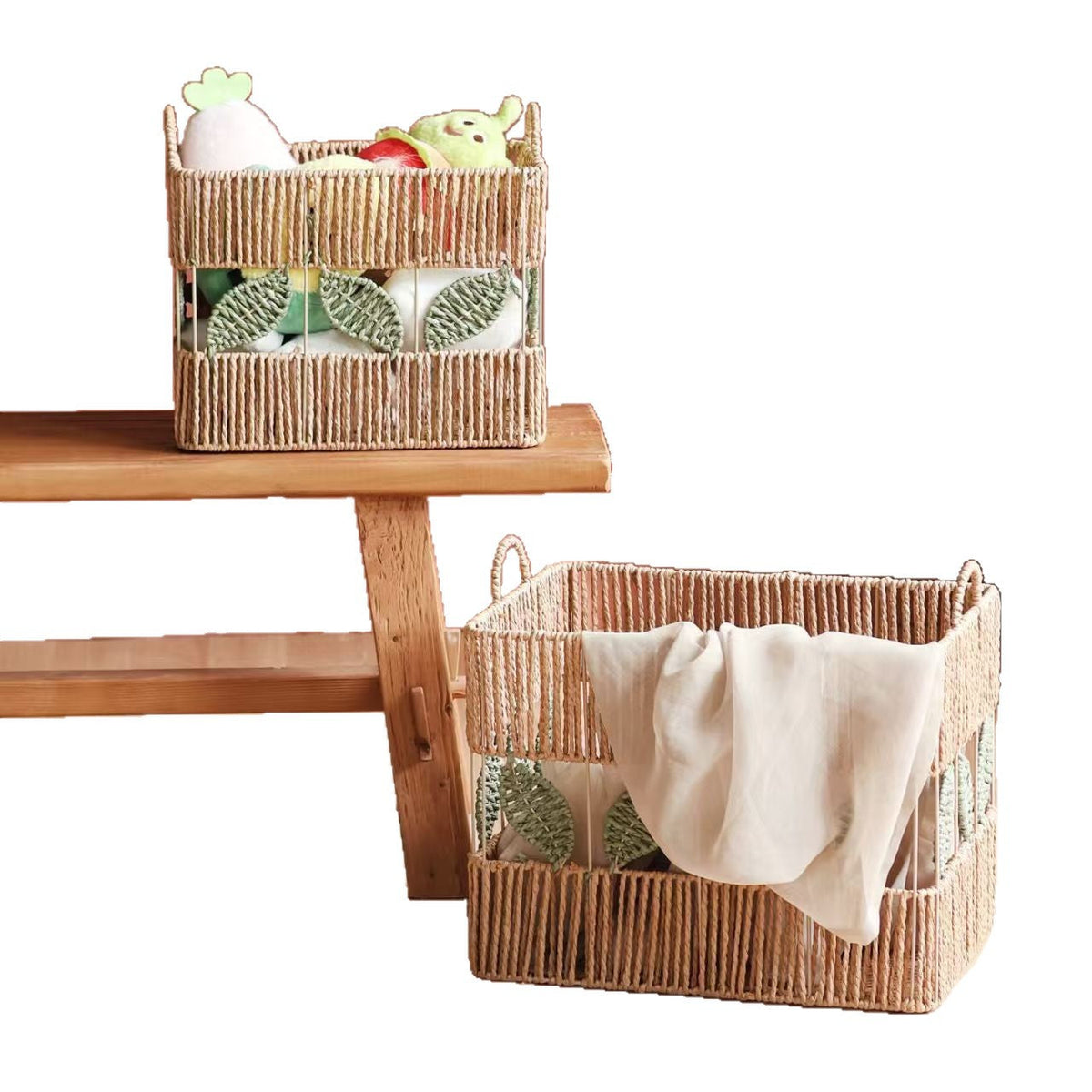 Decorative Storage Basket made of Natural Material Soft Textile | High & Bury