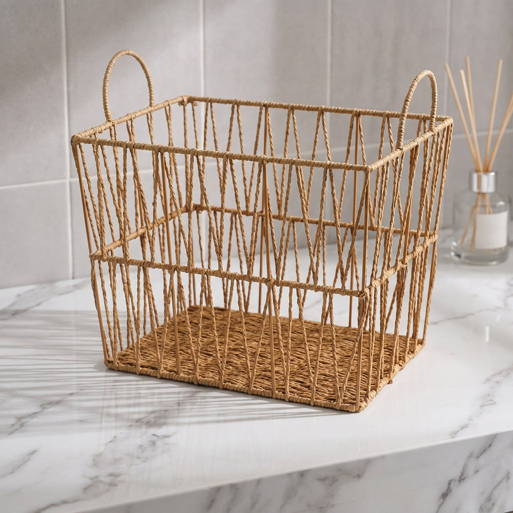 Decorative Storage Basket made of Woven Natural Material | High & Bury