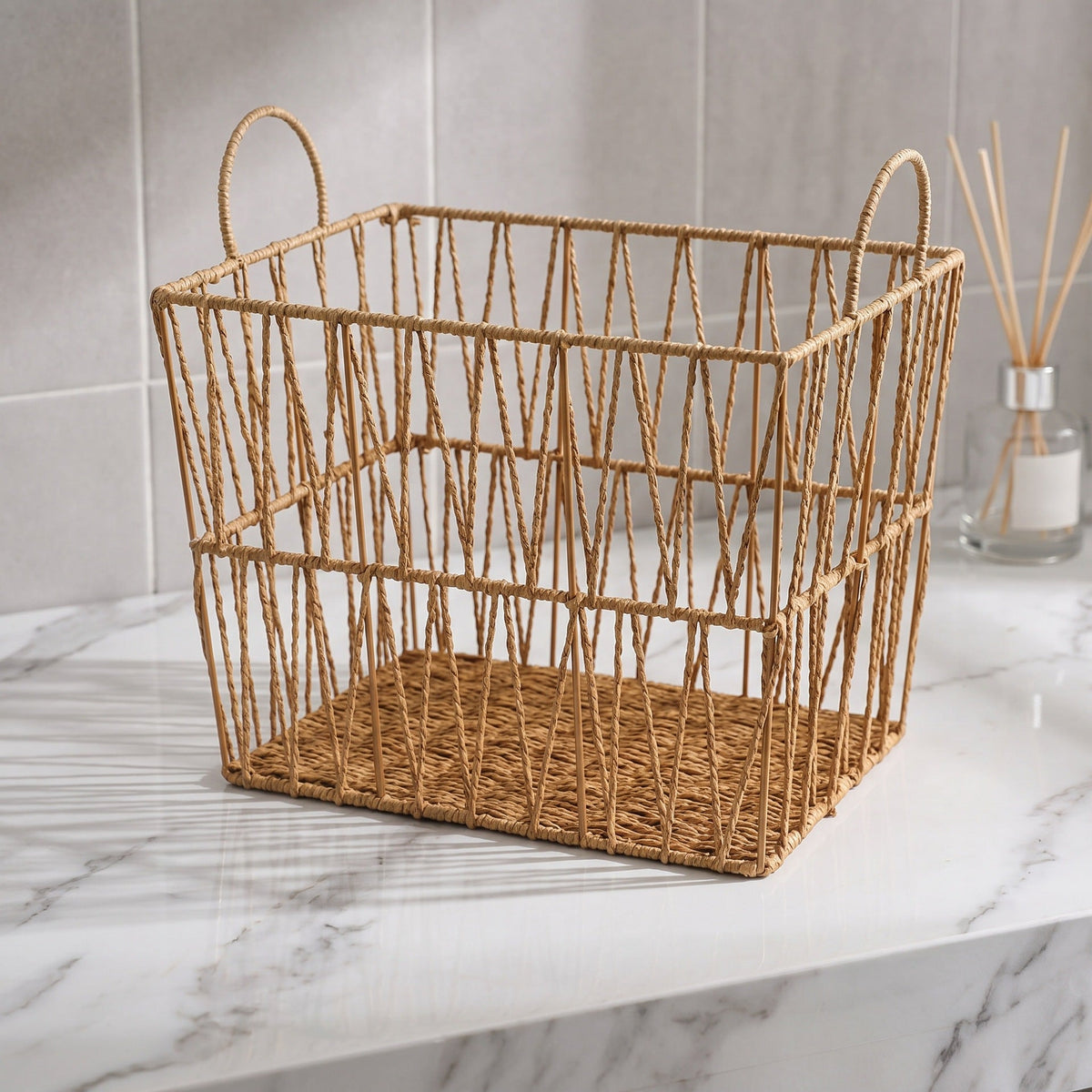 Decorative Storage Basket made of Woven Natural Material | High & Bury