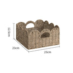 Decorative Storage Basket made of Woven Natural Material Small Green Beige | High & Bury