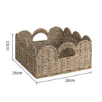 Decorative Storage Basket made of Woven Natural Material Small Green Beige | High & Bury