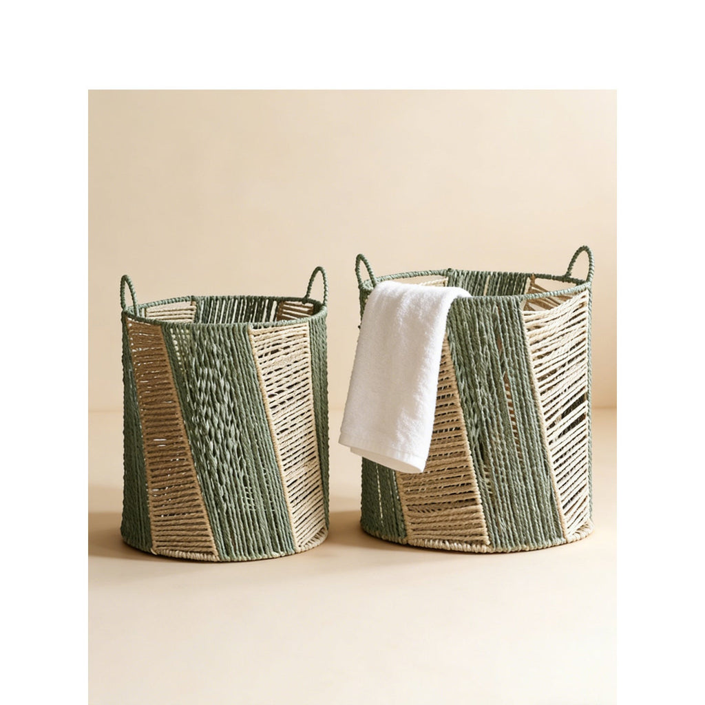 Decorative Storage Basket Two Small Large | High & Bury