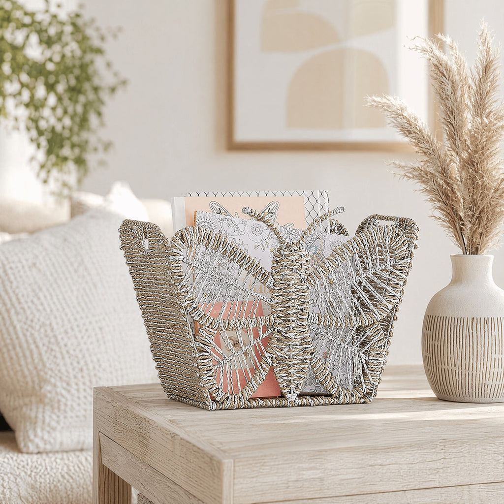 Decorative Storage Basket with Butterfly Design | High & Bury